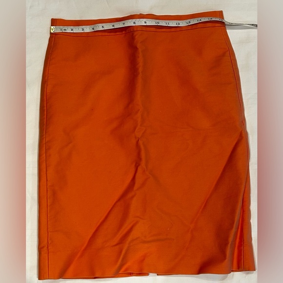 J.CREW Coral Orange No. 2 Pencil Skirt with Back Slit Size 10 - Picture 3 of 10